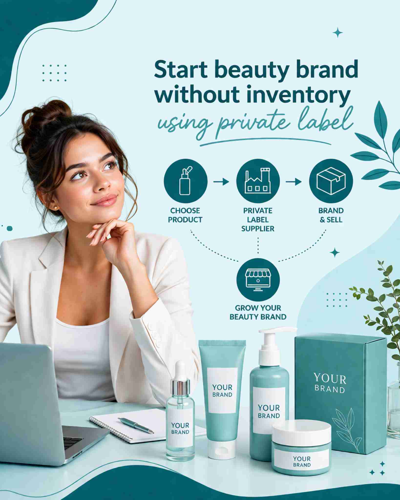 Start beauty brand without inventory using private label